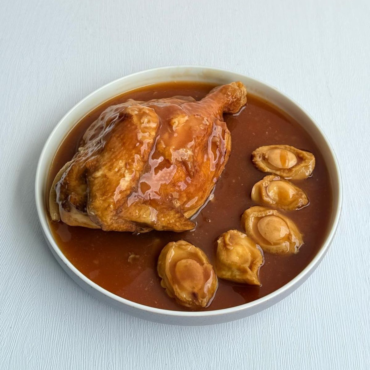 Braised Half Kampong Chicken With Abalone & Ginseng