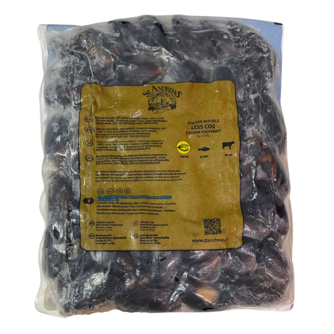 Whole Shell Cooked Blue Mussels