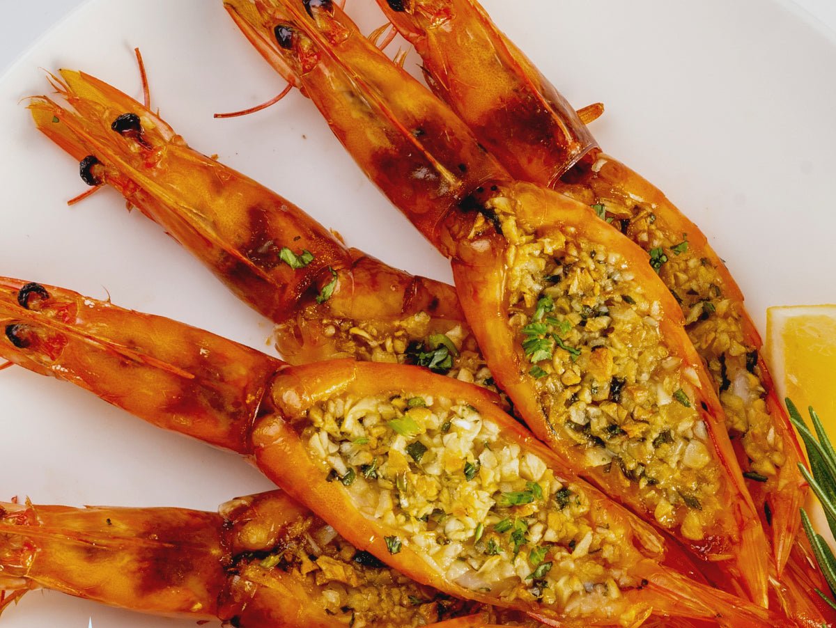 Tiger Prawns - Head On Shell On Butterfly Cut (16-20pcs)