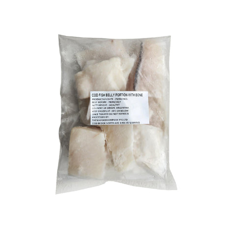 Wild Caught Chilean Sea Bass Cod Belly Portion With Bone - 500g