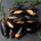 Whole Shell Cooked Blue Mussels